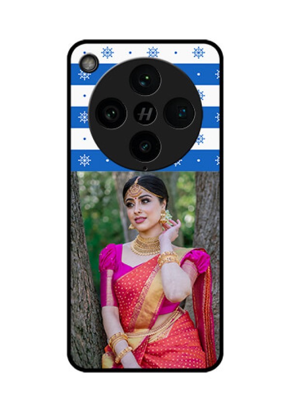 Find X8 Pro 5G Custom Glass Phone Case - Snow Pattern Design