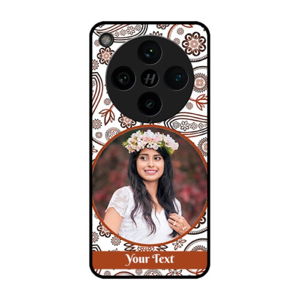 Find X8 Pro 5G Custom Glass Phone Case - Abstract Flower Design