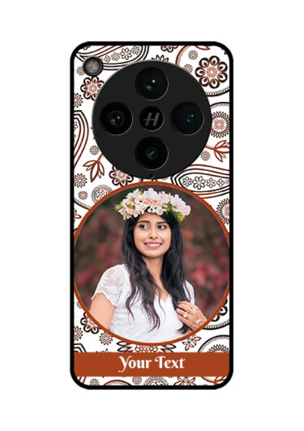 Find X8 Pro 5G Custom Glass Phone Case - Abstract Flower Design