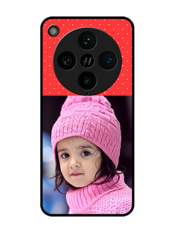 Custom Find X8 Pro 5G Custom Glass Phone Case - Red Pattern Design