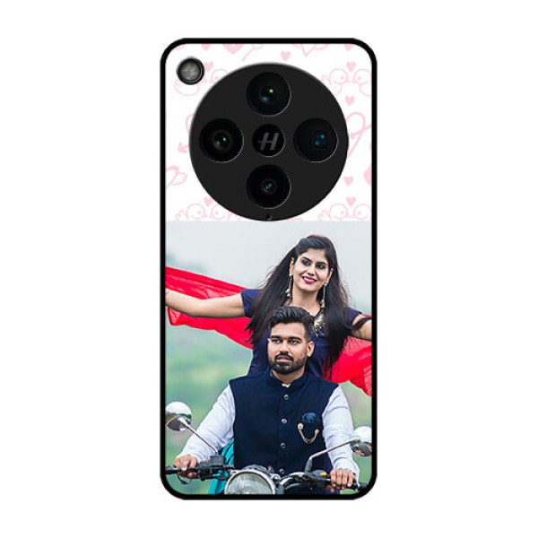 Find X8 Pro 5G Custom Glass Phone Case - Pink Flying Heart Design