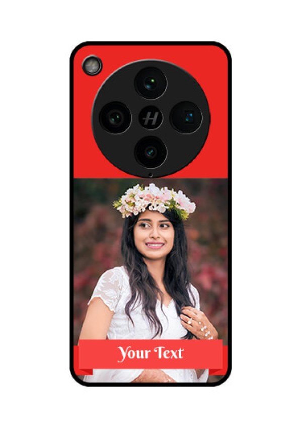 Find X8 Pro 5G Custom Glass Phone Case - Simple Red Color Design