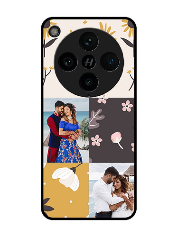 Custom Find X8 Pro 5G Custom Glass Phone Case - 3 Images With Floral Design