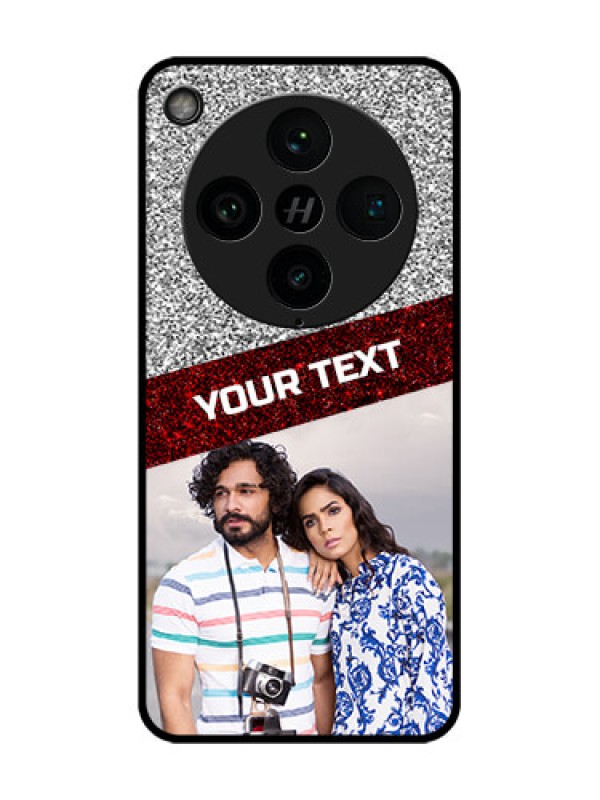 Custom Find X8 Pro 5G Custom Glass Phone Case - Image Holder With Glitter Strip Design