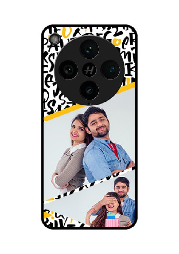Find X8 Pro 5G Custom Glass Phone Case - Letters Pattern Design
