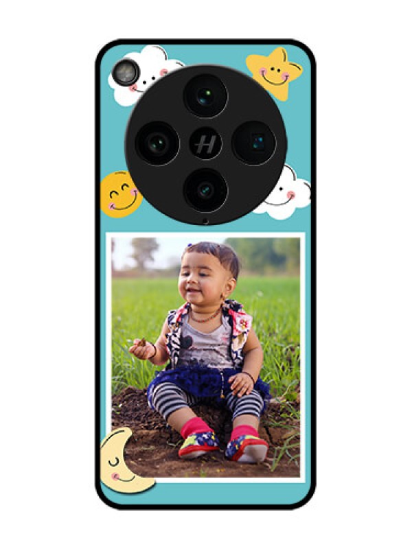 Custom Find X8 Pro 5G Custom Glass Phone Case - Smiley Kids Stars Design