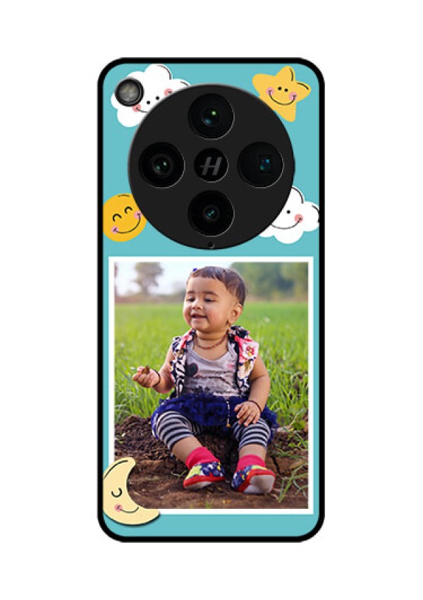 Find X8 Pro 5G Custom Glass Phone Case - Smiley Kids Stars Design