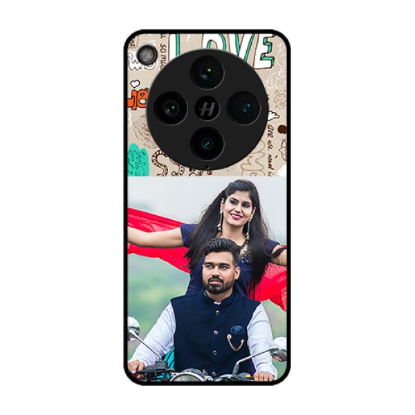 Find X8 Pro 5G Custom Glass Phone Case - Love Doodle Pattern