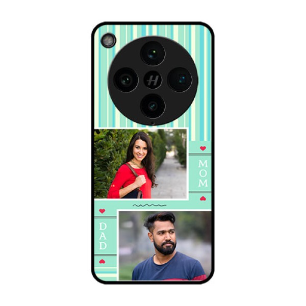 Find X8 Pro 5G Custom Glass Phone Case - Mom and Dad Pic Design