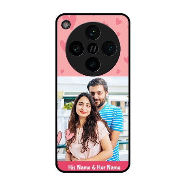 Find X8 Pro 5G Custom Glass Phone Case - Love Design Peach Color
