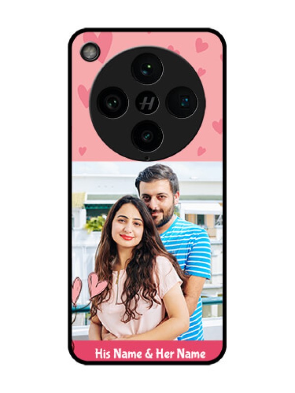 Custom Find X8 Pro 5G Custom Glass Phone Case - Love Design Peach Color