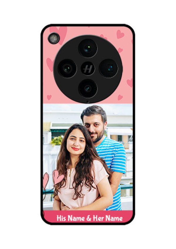 Find X8 Pro 5G Custom Glass Phone Case - Love Design Peach Color