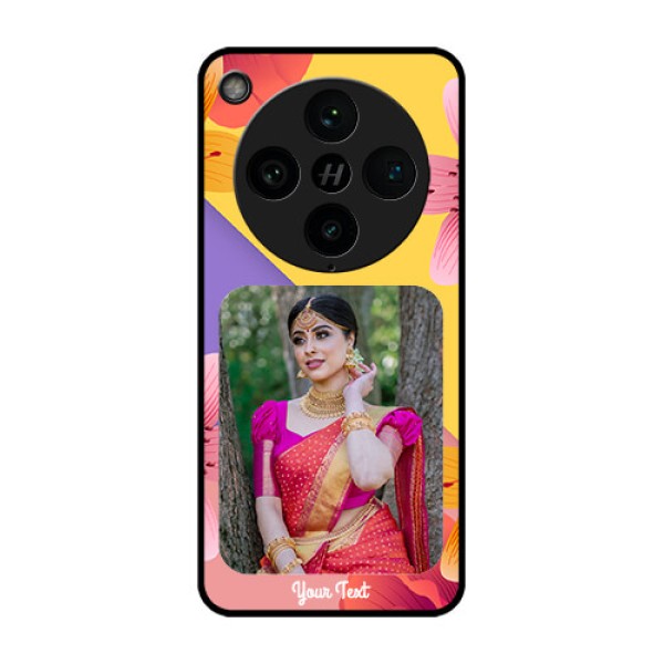 Find X8 Pro 5G Custom Glass Phone Case - 3 Image With Vintage Floral Design