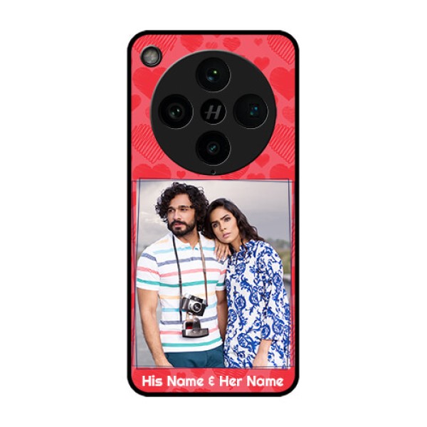 Find X8 Pro 5G Custom Glass Phone Case - With Red Heart Symbols Design Find X8 Pro 5G Custom Glass Phone Case - With Red Heart Symbols Design
