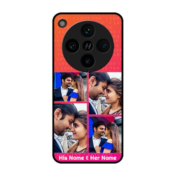 Find X8 Pro 5G Custom Glass Phone Case - I Love You Pink Design