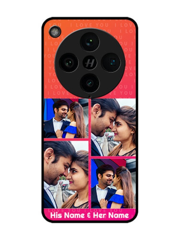 Custom Find X8 Pro 5G Custom Glass Phone Case - I Love You Pink Design