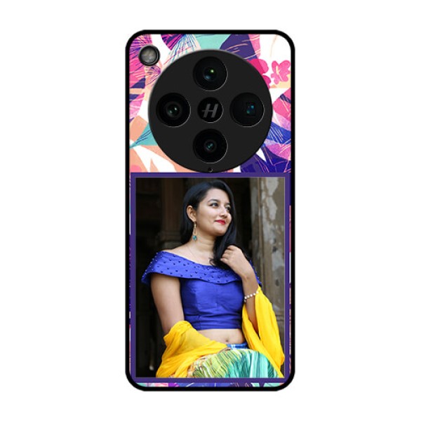 Find X8 Pro 5G Custom Glass Phone Case - Abstract Floral Design