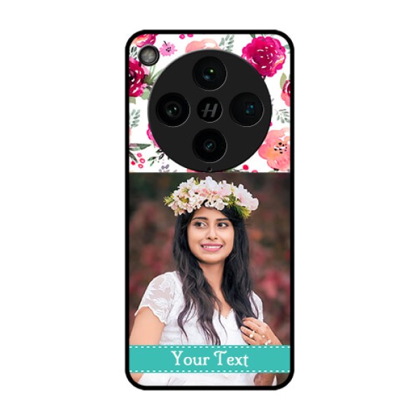 Find X8 Pro 5G Custom Glass Phone Case - Water Colors Floral Design