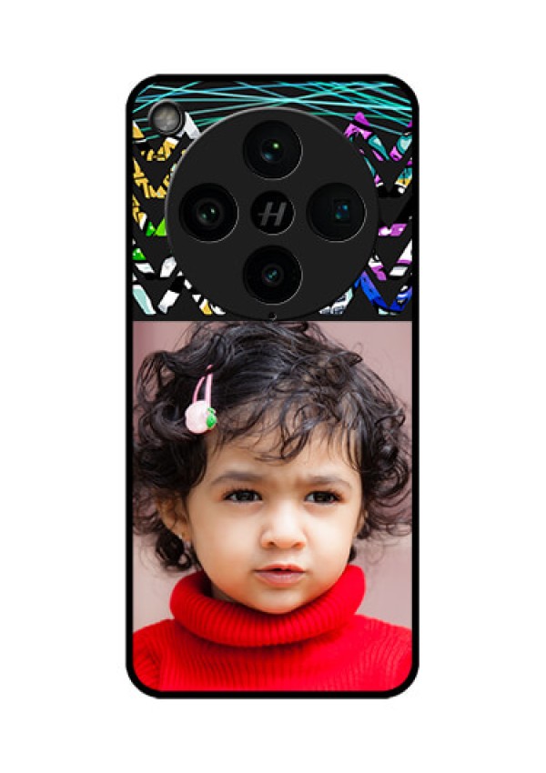 Find X8 Pro 5G Custom Glass Phone Case - Neon Abstract Design