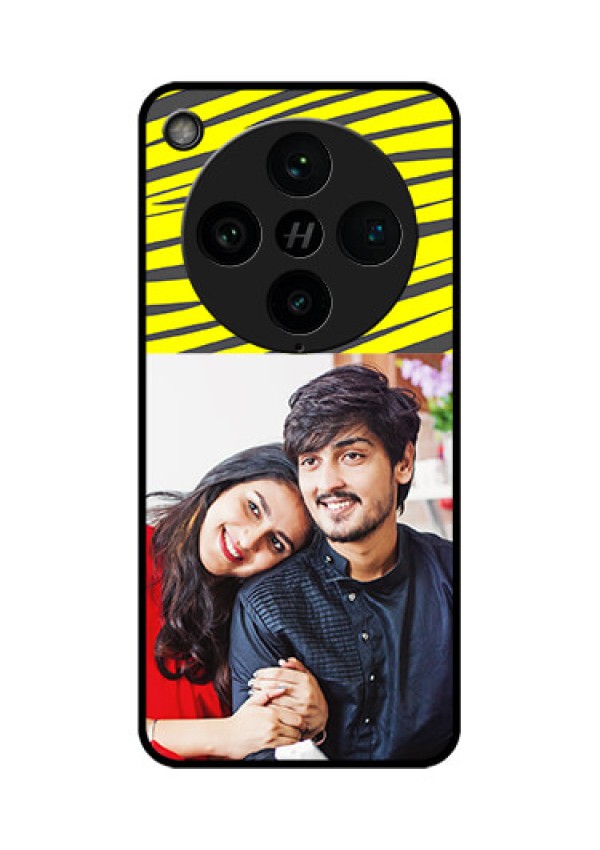Find X8 Pro 5G Custom Glass Phone Case - Yellow Abstract Design