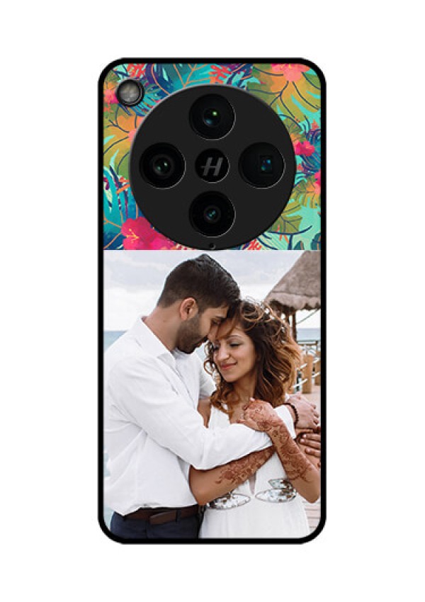 Find X8 Pro 5G Custom Glass Phone Case - Watercolor Floral Design