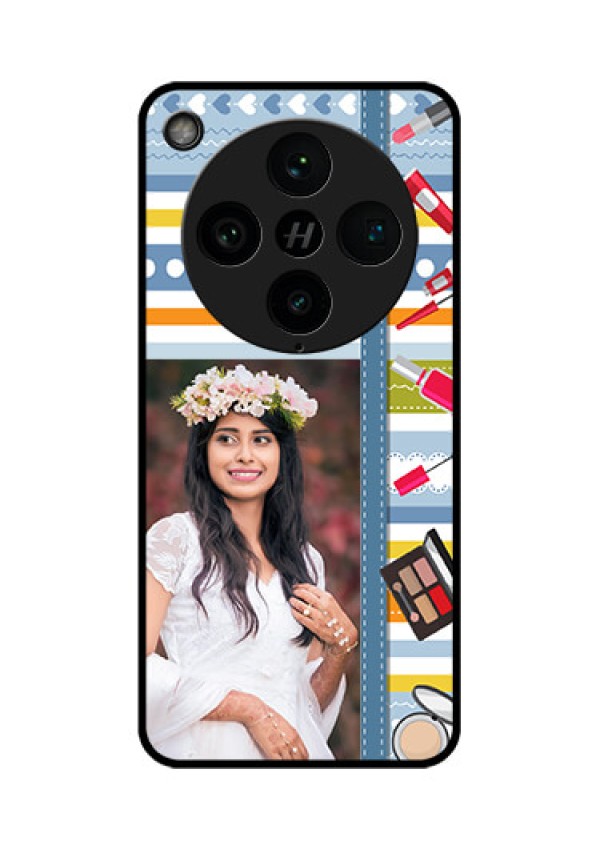 Find X8 Pro 5G Custom Glass Phone Case - Makeup Icons Design