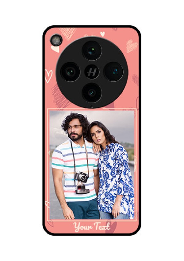 Find X8 Pro 5G Custom Glass Phone Case - Love Doodle Art Design