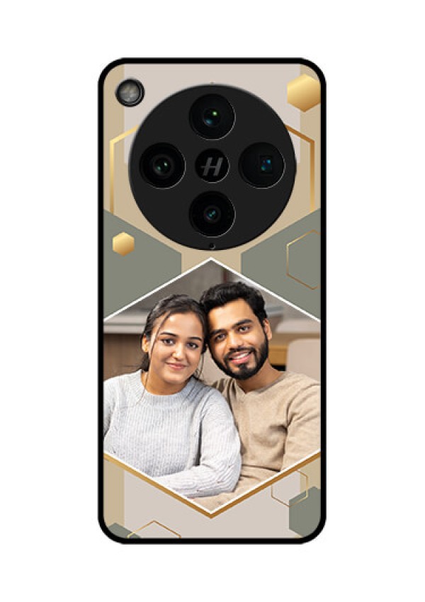 Find X8 Pro 5G Custom Glass Phone Case - Stylish Hexagon Pattern Design