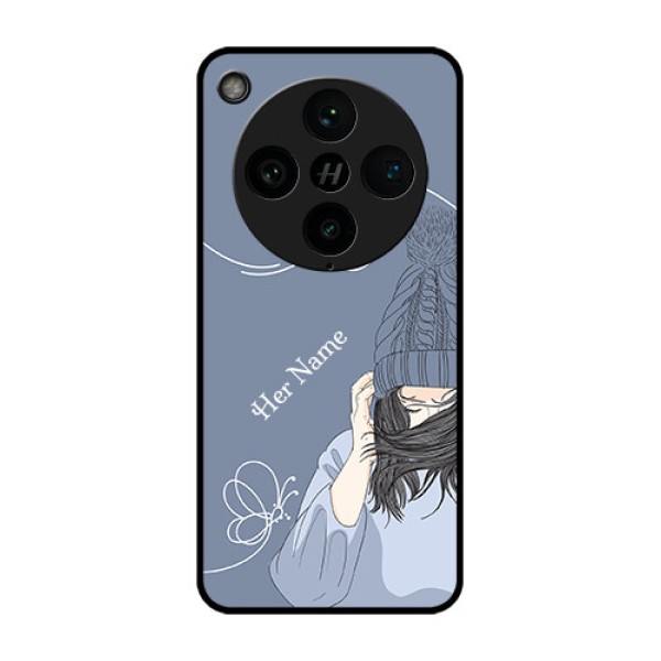 Find X8 Pro 5G Custom Glass Phone Case - Girl In Winter Outfit Design
