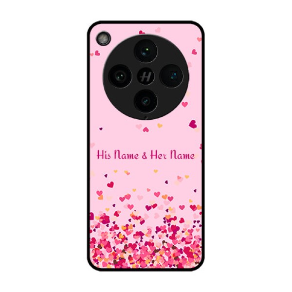 Find X8 Pro 5G Custom Glass Phone Case - Floating Hearts Design Find X8 Pro 5G Custom Glass Phone Case - Floating Hearts Design