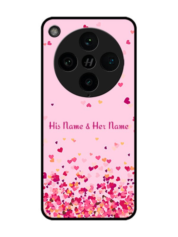 Custom Find X8 Pro 5G Custom Glass Phone Case - Floating Hearts Design