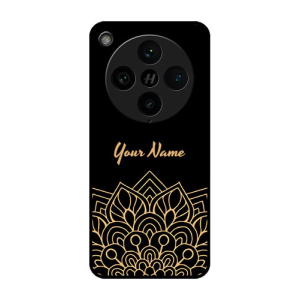 Find X8 Pro 5G Custom Glass Phone Case - Golden Mandala Design