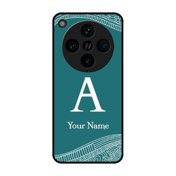 Find X8 Pro 5G Custom Glass Phone Case - Line Art Pattern With Custom Name Design Find X8 Pro 5G Custom Glass Phone Case - Line Art Pattern With Custom Name Design