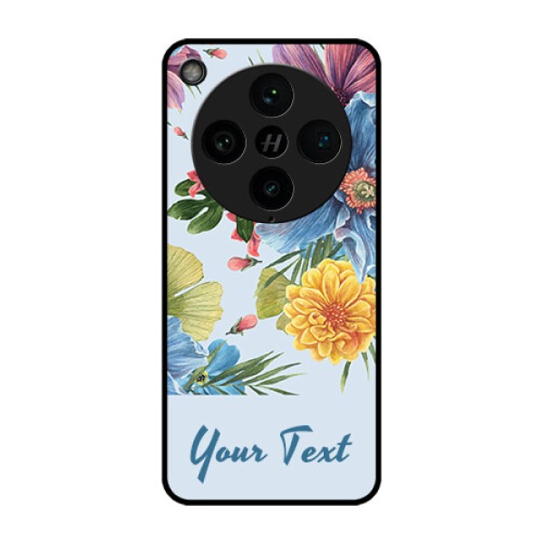 Find X8 Pro 5G Custom Glass Phone Case - Stunning Watercolored Flowers Painting Design