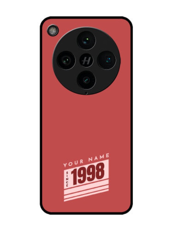 Custom Find X8 Pro 5G Custom Glass Phone Case - Red Custom Year Of Birth Design