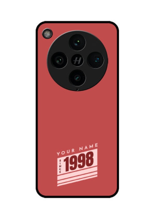 Find X8 Pro 5G Custom Glass Phone Case - Red Custom Year Of Birth Design