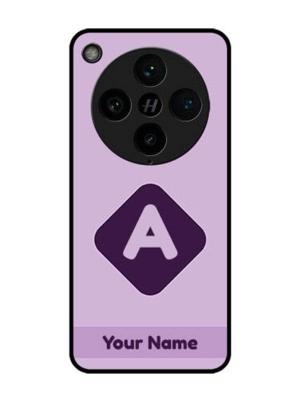 Custom Find X8 Pro 5G Custom Glass Phone Case - Custom Letter In Curved Badge Design