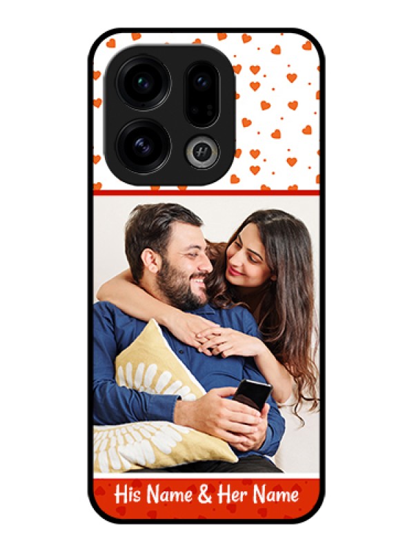 Custom Oppo Find X9 5G Custom Glass Phone Case - Orange Love Symbol Design