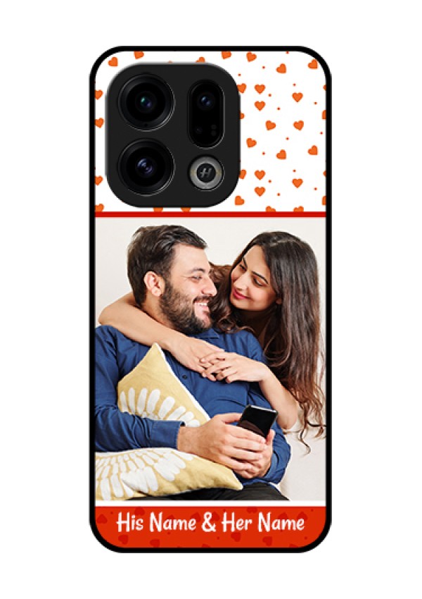 Oppo Find X9 5G Custom Glass Phone Case - Orange Love Symbol Design