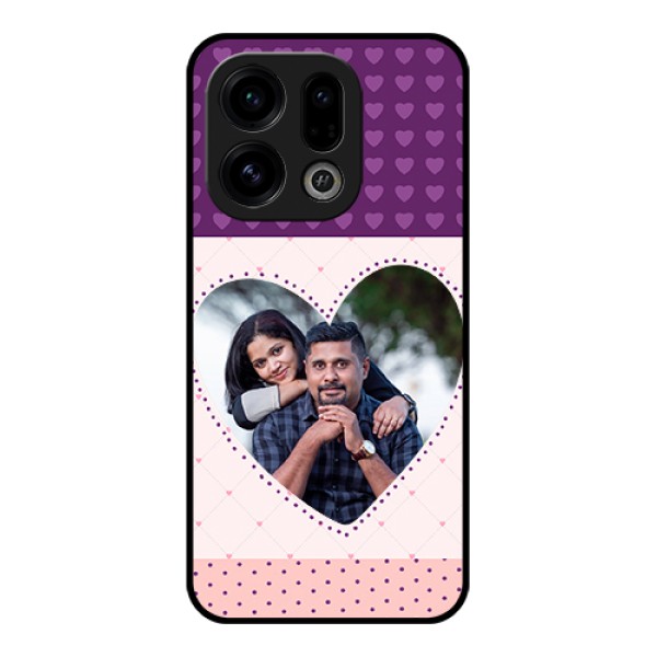 Oppo Find X9 5G Custom Glass Phone Case - Violet Love Dots Design
