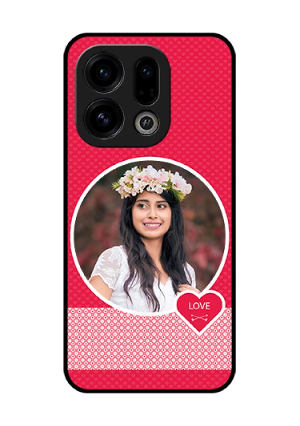 Oppo Find X9 5G Custom Glass Phone Case - Pink Color Pattern Design