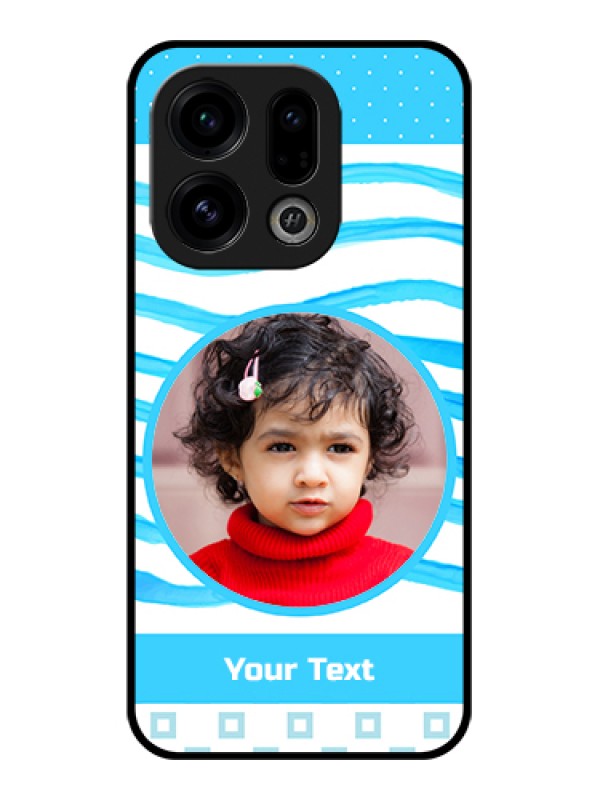 Custom Oppo Find X9 5G Custom Glass Phone Case - Simple Blue Case Design
