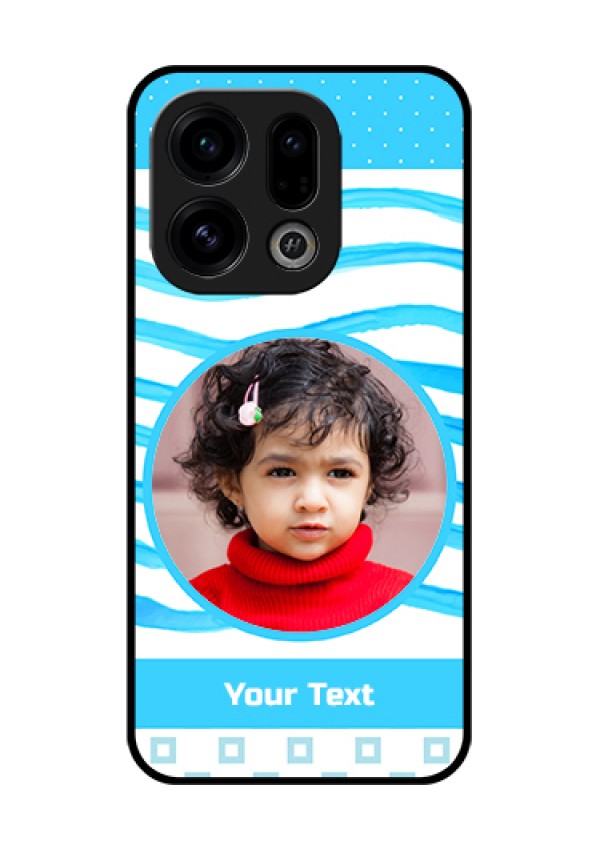 Oppo Find X9 5G Custom Glass Phone Case - Simple Blue Case Design