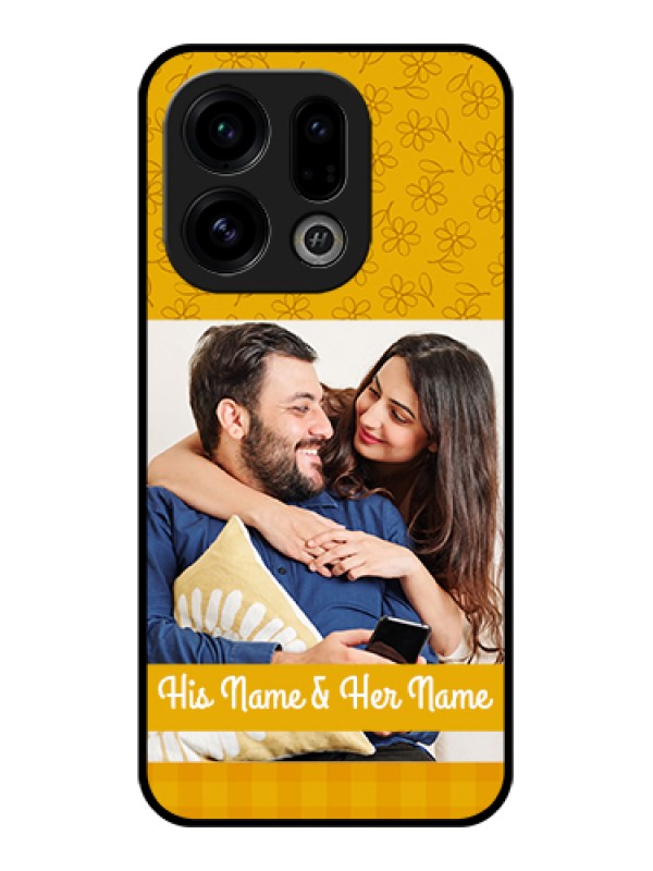 Custom Oppo Find X9 5G Custom Glass Phone Case - Yellow Floral Design