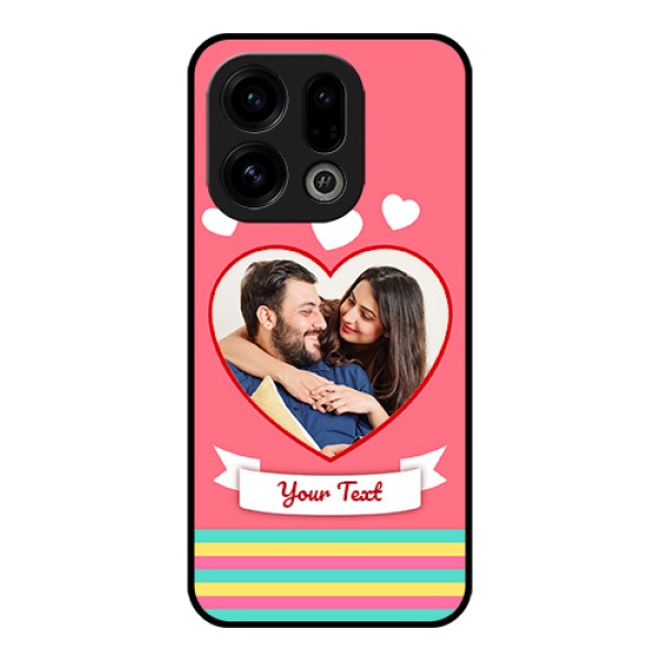Oppo Find X9 5G Custom Glass Phone Case - Love Shapes Doodle Design