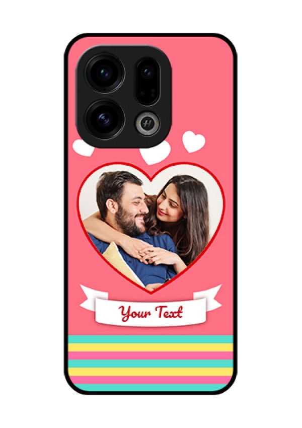 Oppo Find X9 5G Custom Glass Phone Case - Love Shapes Doodle Design