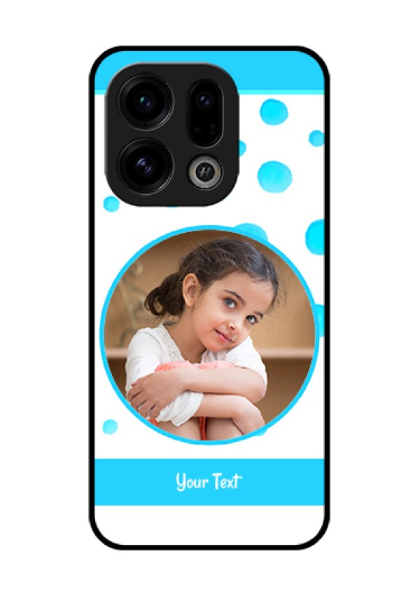 Oppo Find X9 5G Custom Glass Phone Case - Blue Bubbles Pattern Design