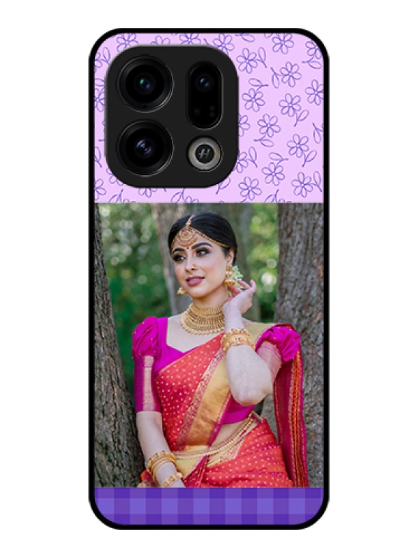 Custom Oppo Find X9 5G Custom Glass Phone Case - Purple Floral Design