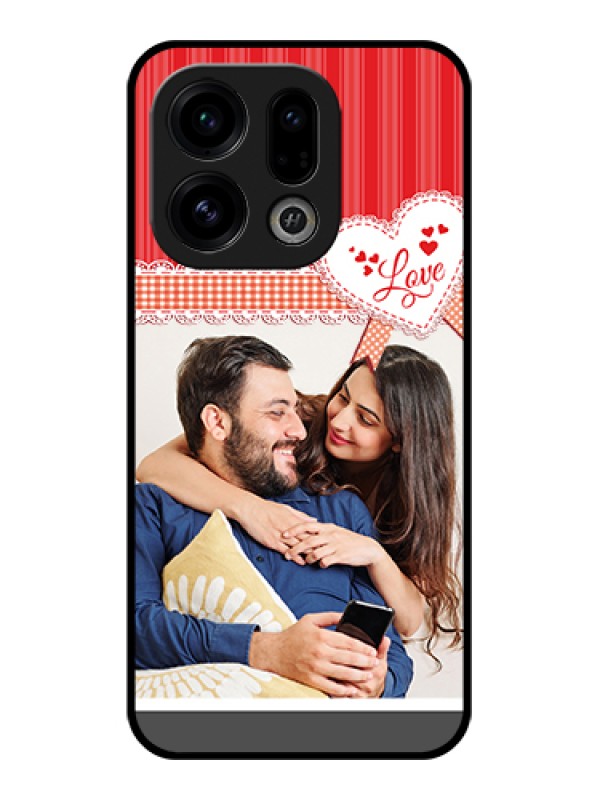 Custom Oppo Find X9 5G Custom Glass Phone Case - Red Love Pattern Design