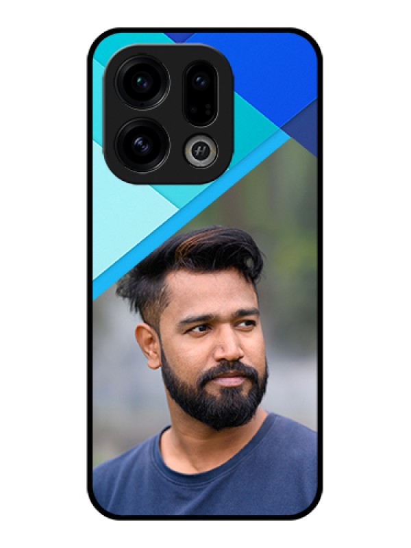 Custom Oppo Find X9 5G Custom Glass Phone Case - Blue Pattern Design